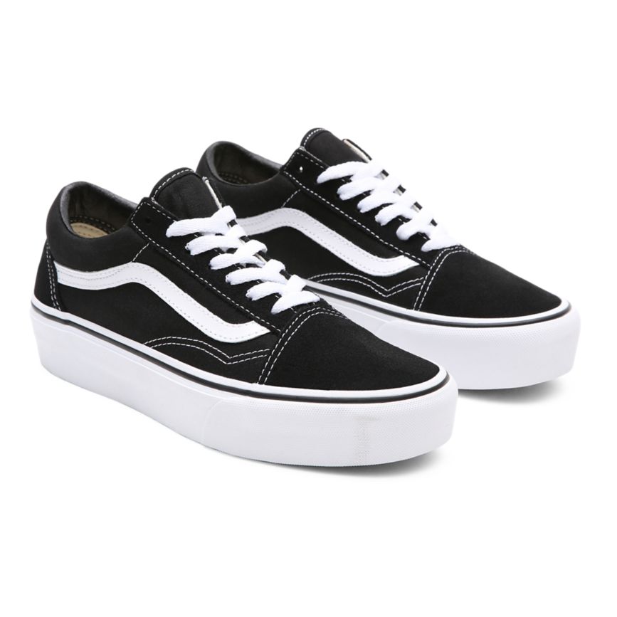 Vans Platform Old Skool Dam Svarta/Vita - Vans Platåskor Rea (VXGMS4351)